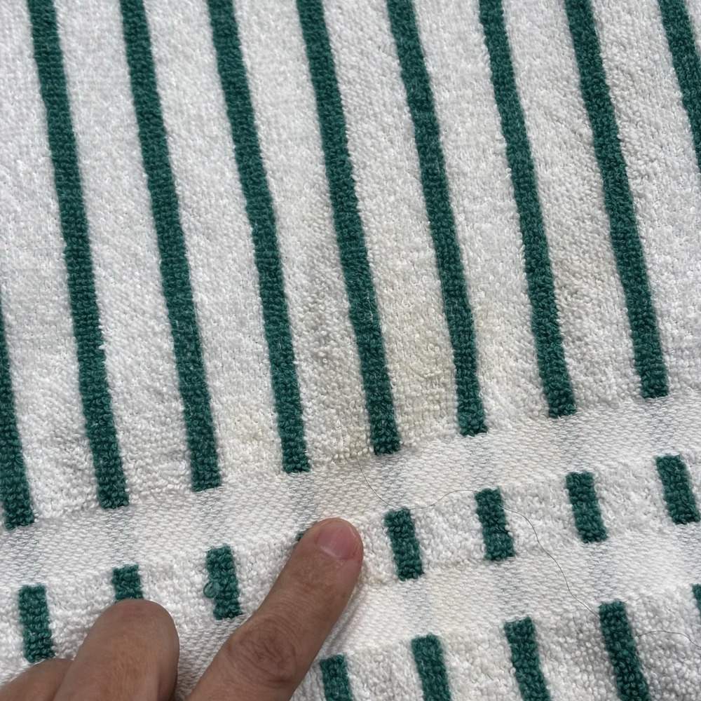 Vintage Ralph Lauren Beach Pool Towel Striped White Green USA Made Large 66"x34" - Picture 7 of 8